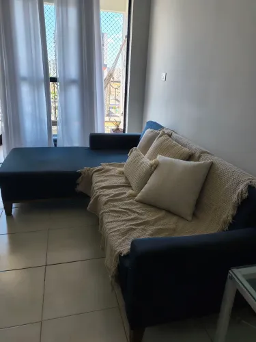 Sofá com Chaise azul-marinho(2,00m)Grageru - 1.000,00,