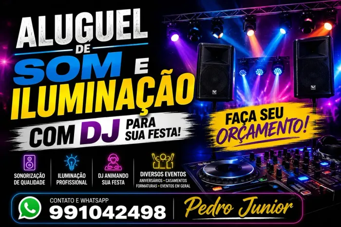 Aluguel de som e iluminação para sua festa