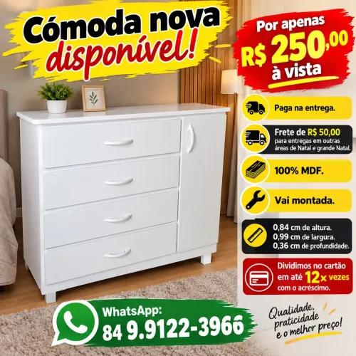 Cómoda a venda, impecável, frete grátis na ZN.