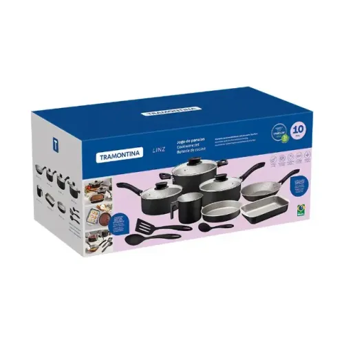 Jogo de Panelas Tramontina Linz 10 pçs Starflon Max