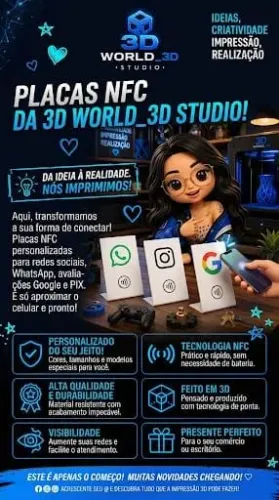 Placa Expositora de Mesa com Tecnologia NFC - Impressão 3D Personalizada