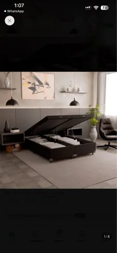 Cama box casal bipartido