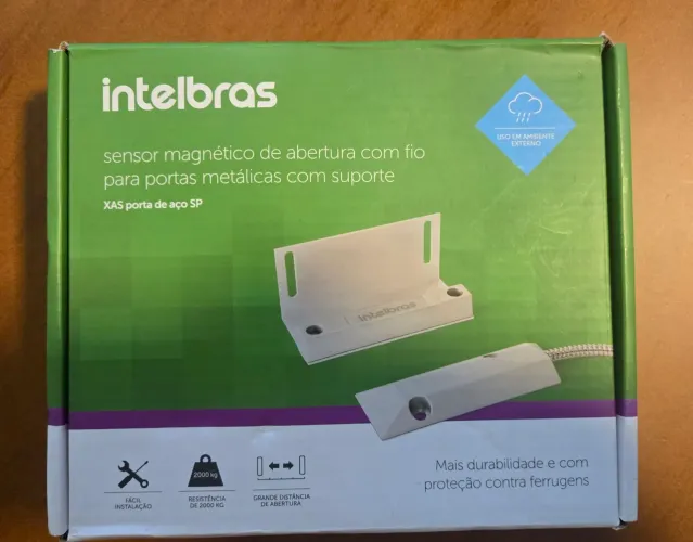 Sensor Magnético de Abertura com fio para portas metálicas Intelbras - XAS Porta de Aço SP