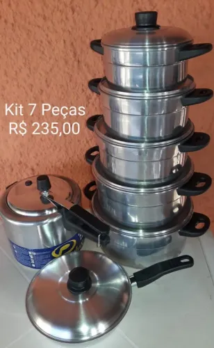 Frigideira Com Mais Panelas, kit 7 Peças