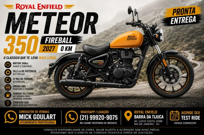 Meteor 350c Fireball Orange Lançamento 2027 -Mick - ME CHAMA NO WHATSAPP