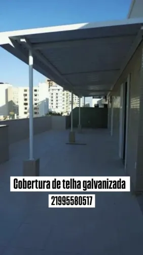 Cobertura fixa galvanizada, talhas.