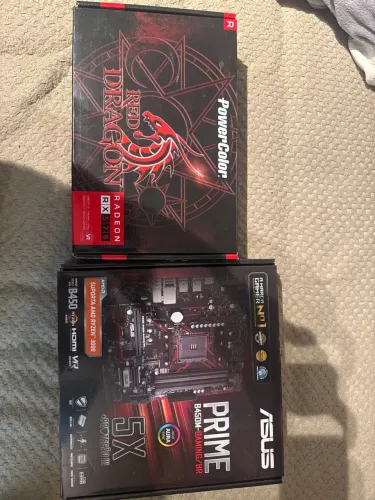 Placa de vídeo rx570+placa mãe asus prime b450m-gaming/br