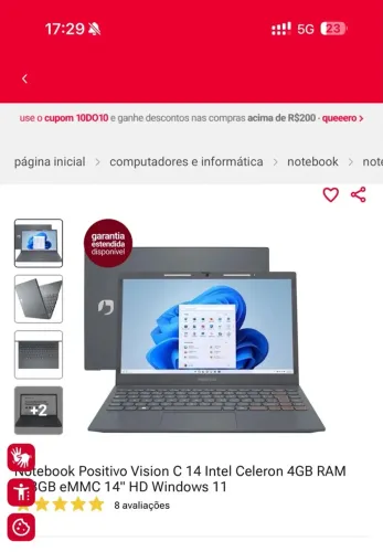 Vendo notebook lacrado com nota fiscal