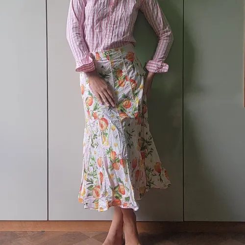 Saia Farm flor de tangerina G (cintura 80cm)