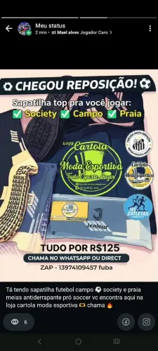 Sapatilha futebol campo ? society e praia 