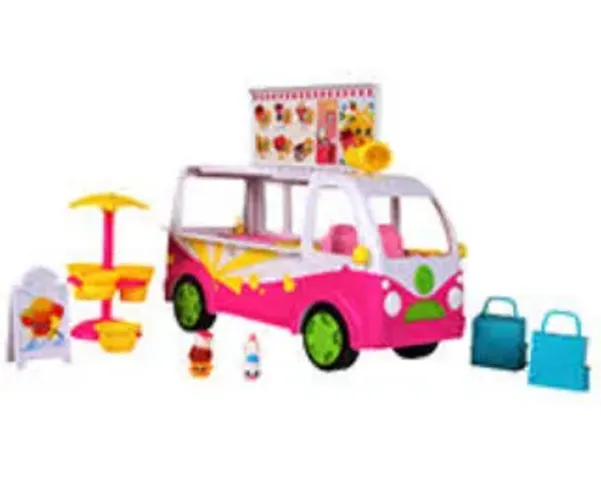 Shopkins Scoops Ice Cream Truck usado + caixa com mais de 20 Shopkins