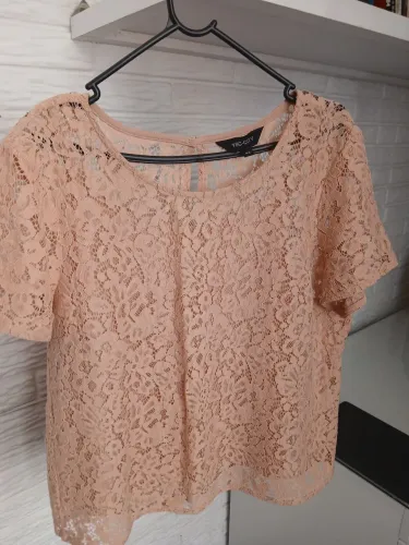 Blusa renda nude M/G