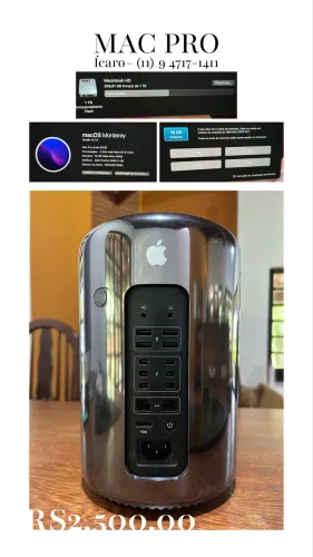 Mac Pro Xeon E5, 6 núcleos, 16ram, 1tb ssd 