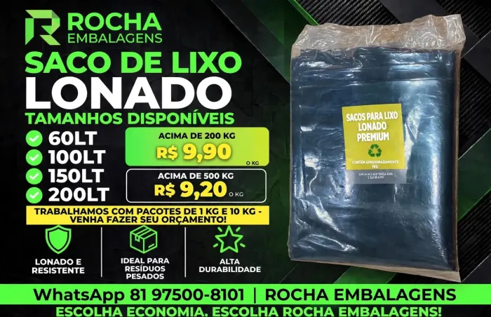Saco de lixo lonado super forte