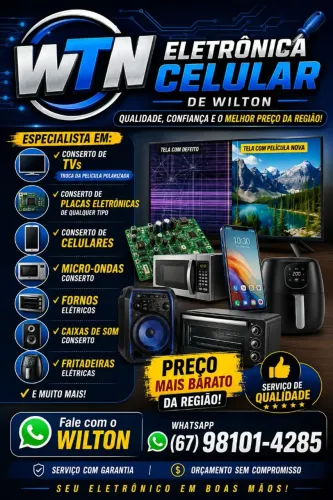 W.T.N ELETRÔNICA CELL  WhatsApp *   