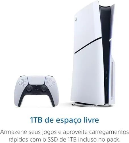 Console Sony PlayStation 5 com 02 controles e 01 headset