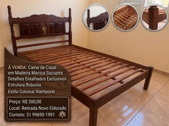 Cama de sucupira.