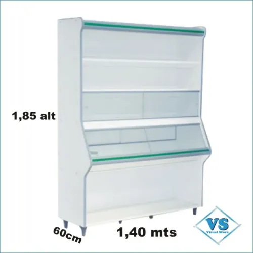 Expositor Vasca para Pães 1,40m X 1,85m Cor Branco em MDF Produto Novo