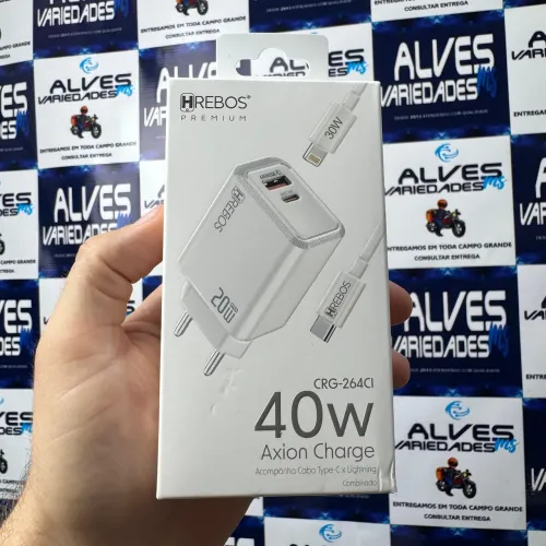Kit carregador turbo 40W para iPhone USB-c Lightning