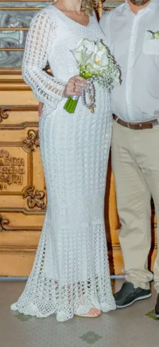 Vestido de noiva em crochê