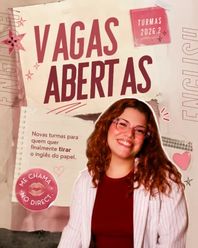 Aulas de inglês online - vagas abertas para o 2º semestre de 2026