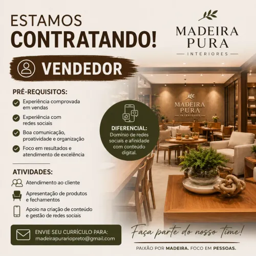 Vendedor Loja de móveis