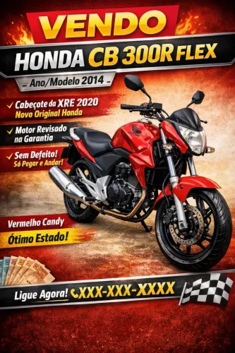 HONDA CB 300R FLEX 2014 | VERMELHO CANDY