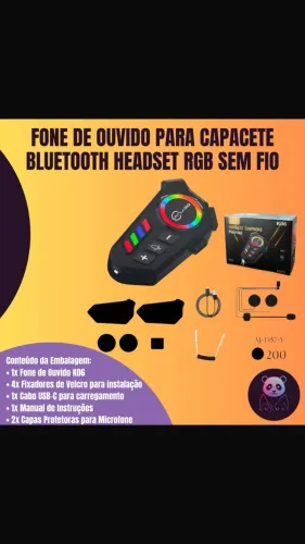 Fone bluetooth para capacete