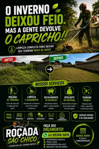 O INVERNO ESTÁ ACABANDO? E SEU TERRENO OU QUINTAL AINDA ESTÁ DESSE JEITO?