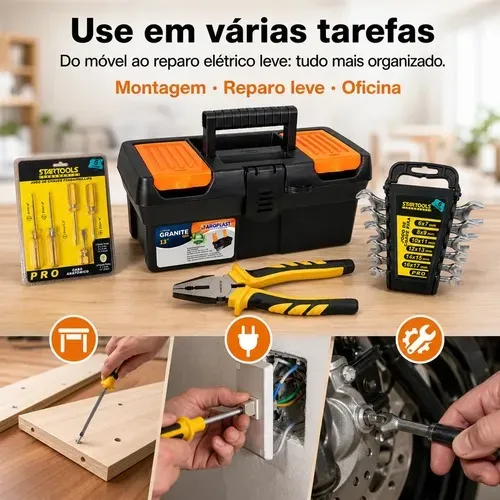 ALICATE UNIVESAL,MAIS MALETA ORGANIZADORA,MAIS CHAVE DE FENDA/PHILIPS,MAIS CHAVE FIXA