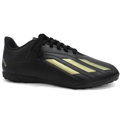 Chuteira Adidas Deportivo II society preta e dourada
