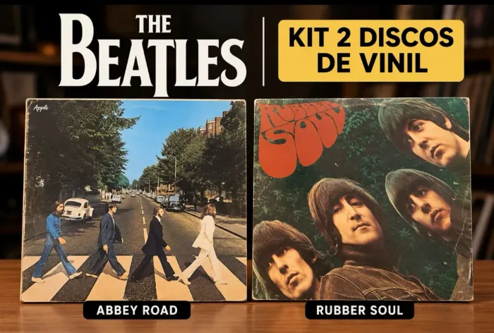 Vinil The Beatles - Abbey Road + Rubber Soul | Kit com 2 LPs
