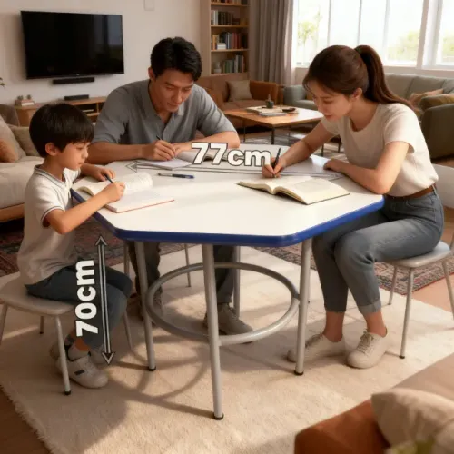 mesa para estudo em grupo em família com 8 lugares