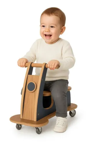 Lambreta infantil personalizada MDF boleado e rodinhas com rolamento