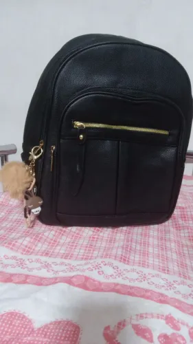 Mochila couro preta