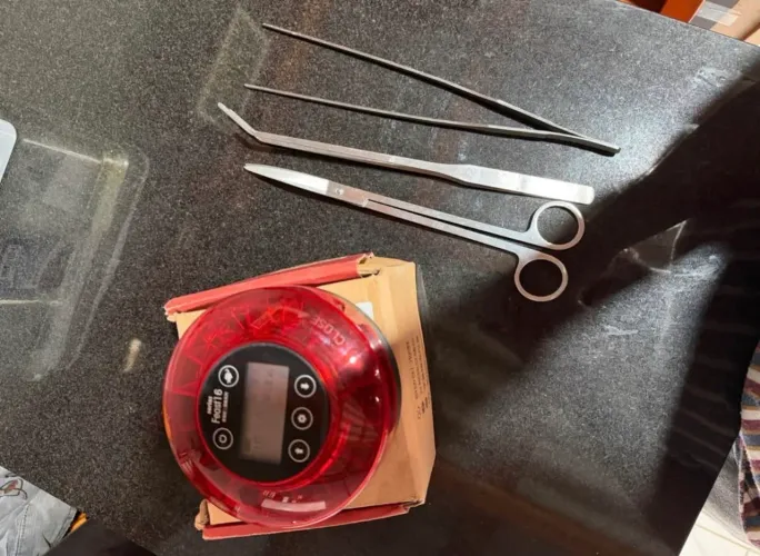 Tratador automático aquário + kit com pinças e tesoura para poda em aquário plantado