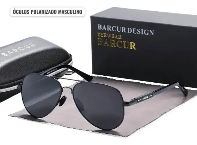 Óculos de Sol Masculino Polarizado Aviador Barcur