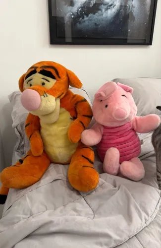 tigrão e leitão ursinho de pelúcia disney  puff tamanho grande - disney