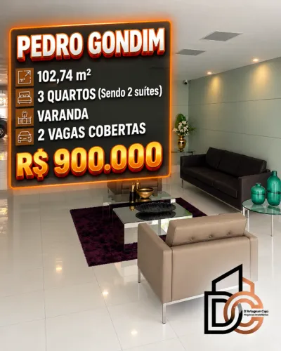 Apartamento no Pedro Gondim, 3 quartos, 2 suítes e 2 vagas