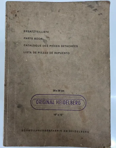 Livro Heidelberg de Leque - Peças de Reposição - Raro - Original - Bom estado