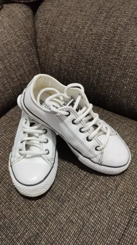 All Star Branco Couro Tam 33