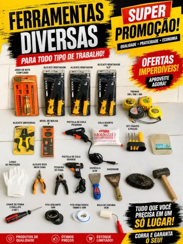 Ferramentas diversas na promoção 
