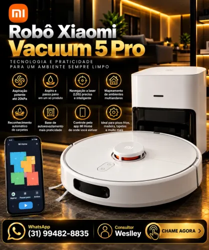 Robô Vacuum 5 Pro lacrado ate 18x loja física BH