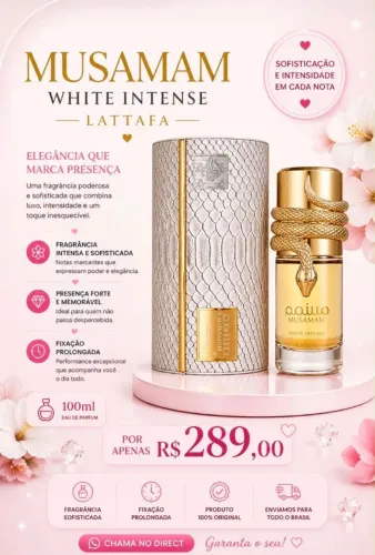 Perfume Árabe Lattafa Musaman White Intense Eau Parfum 100ml Original