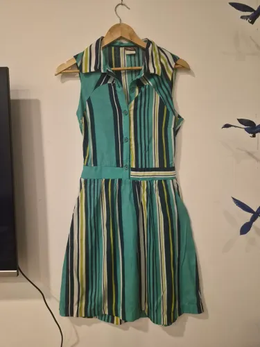 Vestido listrado em tecido tamanho M marca Mercato