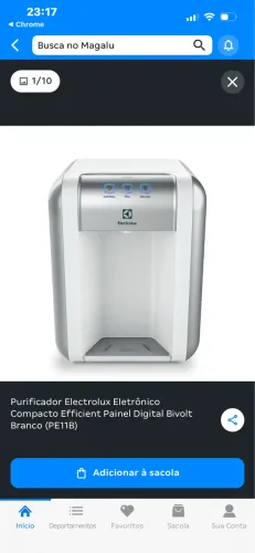 Purificador de água Electrolux