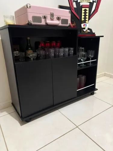 Buffet Aparador Balcão Cozinha Escritório Cantinho do Café Com 4 Rodinhas Móveis Click For