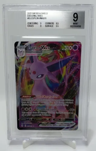 Carta Pokémon Espeon Vmax 065/203 - Graduada Beckett 9 Mint