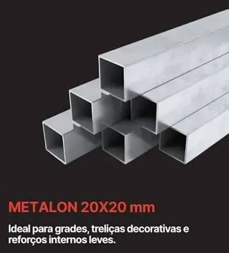 Metalon 6 metros 20x20 CHAPA 18  A VISTA R$ 39,90