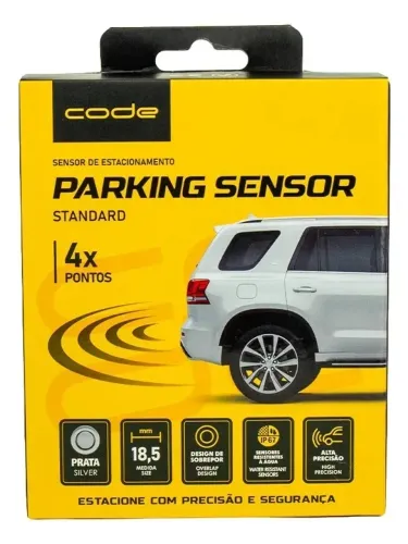 Sensor Estacionamento 4 Pontos Prata Com Display Code